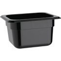 Polycarbonaat Bak | Zwart | Gn1/6 | 10cm Hoog | Vogue | U470