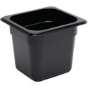 Polycarbonaat Bak | Zwart | Gn1/6 | 15cm Hoog | Vogue | U471