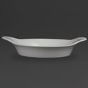 Olympia Whiteware ronde gratin ovenschaaltjes met handvatten 22cm | W433