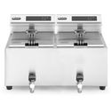 Hendi Friteuse Mastercook met aftapkraan digitaal - 2 x 8 l | 207376