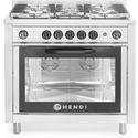 Gasfornuis - 5 pits met elektrische oven - Hendi 225707