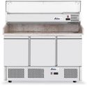 Arktic Pizzawerkbank met 3 deuren en koelvitrine 380+40L - 232033