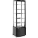 Koelvitrinekast | 280L-191cm(h) | zwart-RVS | Wielen | Arktic 233290