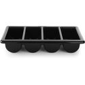 Hendi Bestekbak 4 vaks zwart GN 1/1 100 mm PP | 552315