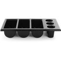 Hendi Bestekbak 6 vaks zwart GN 1/1 105 mm PP | 552360