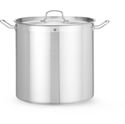 Kookpan Hoog - met Deksel - HENDI - Profi Line - 37L - Diameter 36 cm - Hoogte 36 cm - 832707