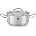 Kookpan Laag - met Deksel - HENDI - Kitchen Line - 1,5 Liter - Diameter 16 cm - Hoogte 7,5 cm - 836002