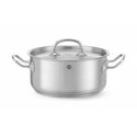 Kookpan Laag - met Deksel - HENDI - Kitchen Line - 2,9 Liter - Diameter 20 cm - Hoogte 9,5 cm - 836019