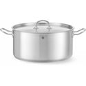 Kookpan Laag - met Deksel - HENDI - Kitchen Line - 12L - Diameter 32 cm - Hoogte 15 cm - 836040
