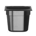 Hendi Gastronormbak 1/6 | 150 mm hoog | polycarbonaat zwart | 862711