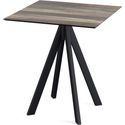 Infinity Terrastafel Zwart Frame + Tropical Wood HPL 70x70 cm - Essentials 120011277