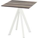 Infinity Terrastafel Wit Frame + Tropical Wood HPL 70x70 cm - Essentials 120021277