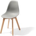 Essentials Keeve Stoel Grijs, Berkenhouten Frame en Kunststof Zitting, 47x53x83cm (LxBxH), 505F01SG