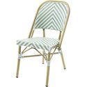 Essentials Paris Bistrostoel Rotan Bamboo Wit/Pastel Groen - 52351