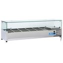 Gekoelde Opzetvitrine | 5X Gn 1/3 + 1X Gn 1/2 | Glazen top | Mastro 9964CV