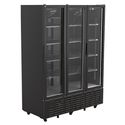 Upright Bottle Cooler 1491 Liters With 3 Glass Doors and Canopy Lighting, +1°/+10°c - Color Black, Mastro BFD0025