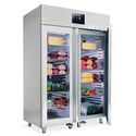 Freezer 1400 Litres In Stainless Steel GN2/1, Glass Doors, -10°/-22°C, 85 Mm Insulation - WiFi - Virtus BMB0033/FN