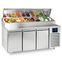 Refrigerated Preparation Counter With 3 Doors 600x400 Mm, 10x GN1/3 H=150 Mm, -2°/+8°C - WiFi - Virtus CCZ0037/FN