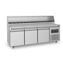 Refrigerated Preparation Counter 3 Doors 46x66 cm With Racked Top, 12x GN1/3 H=150 Mm - WiFi - Virtus CCZ0091/FN