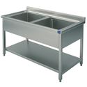 Mastro Wasbakunit, 2 Wasbakken, Op Poten, Met Bodemplaat, 1200X600 Mm | GLA0003