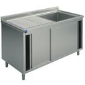Mastro Wasbakunit Op Kastje, 1 Wasbak + Afdruipdeel Links, Met Schuifdeuren, 1200X600 Mm | GLA0023