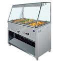 Mastro Bain Marie Vitrine 5X GN 1/1 Met Verticaal Glas Aan De Voorzijde, +30°/+90°C | IEA0022