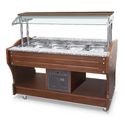 Koud Buffet | Eilandmodel | 4X Gn 1/1 H=150mm | Statische koeling | Baldakijn Kan Niet omlaag | Mastro IEC0002/I