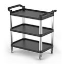 Multi-Service Trolley Made of Plastic With 3 Levels, 520x960 mm, Mastro IFI0034