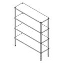 Shelving unit made of stainless steel with 4 shelves, 1000x500x1800 mm,  SL1850100