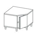 Neutral Work Cupboard, Corner Type, With Hinged Door, Without Upstand, 1000x700 mm, Mastro STAB71