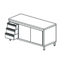 Mastro Vrijstaande Werkkast Met Ladeblok Aan De Linkerkant, Zonder Opstand, 1500X600 Mm | STNC3S60151
