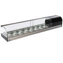 Gekoelde Tapasvitrine | B=193cm | 8x GN1/3 + glasplank | geventileerd | Zwart | Mastro TPFR8IA2S