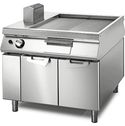 Gas Griddle Chromed ½ Smooth ½ Ribbed On Cabinet With Door, Two-Sided Panel Control, Virtus VS110100FTRGC