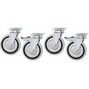 Set of 4 Castors For Stand For Bakery/ Pizza (2 With Brake), Mastro Z/PR4KIT