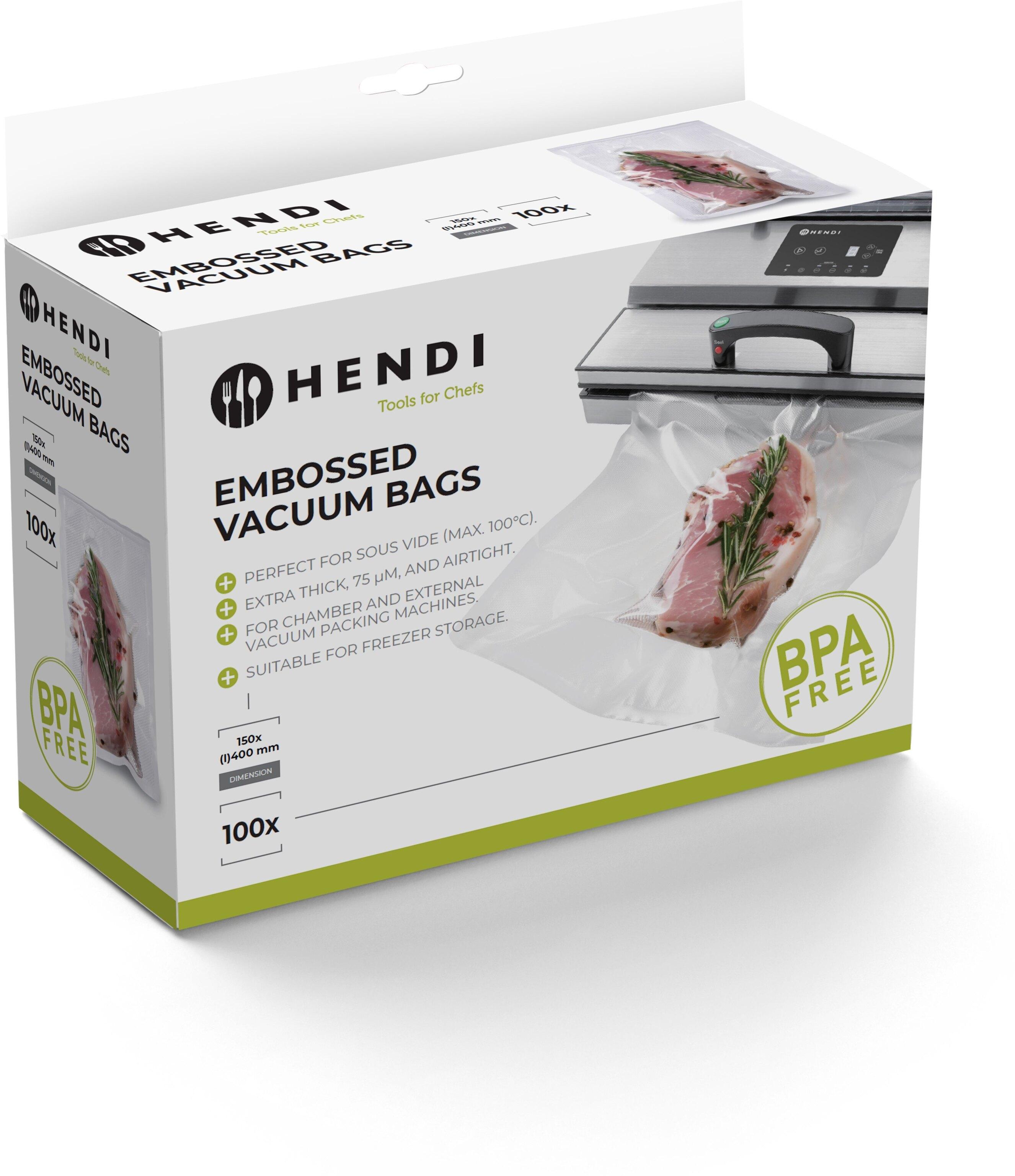 Hendi Vacuumverpakkingszakken met reliëf 15x40cm 100 stuks | 971048