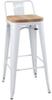 Bolero Bistro Hoge Krukken met Rugleuning en Houten Zitkussen Wit (4 Stuks) - FB625