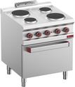 Elektrisch Fornuis 4 Platen Op Elektrische Oven GN 2/1 En Gril - Diamond E7/4PF7-N