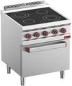 Vitrokeramisch Fornuis Met 4 Zones - Oven GN 2/1 Met Elektrische Grill - Diamond E7/4VCF7-N