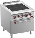 Elektrisch Fornuis Met 4 Verlaagde Kookplaten Op Oven GN 2/1 - Diamond E9/4SPF8-N