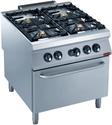 Gasfornuis 4 branders, gasoven GN 2/1 | 2200 line | Diamond | G22/4BF8-N