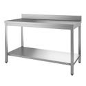 Gastro-Inox Werktafel van RVS met Onderblad en Achteropstand, 800(l)x600(d)x880(h)mm - 301.177