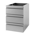 Gastro-Inox Ladeblok met 3 Laden voor Onderbouw van RVS, 680mm Diep - 301.704