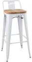 Bolero Bistro Hoge Krukken met Rugleuning en Houten Zitkussen Wit (4 Stuks) - FB625
