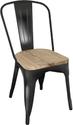 Bolero Stalen Stoelen met Houten Zitting Zwart (4 Stuks) - Bolero GG707