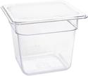 Polycarbonaat Bak | Transparant | Gn1/6 | 15cm Hoog | Vogue | U241