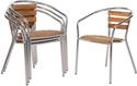 Bolero aluminium en essenhouten stoel 73cm (4 stuks) | U421