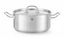 Kookpan Laag - met Deksel - HENDI - Kitchen Line - 4,9 Liter - Diameter 24 cm - Hoogte 11 cm - 836026