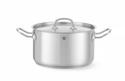 Kookpan Middel - met Deksel - HENDI - Kitchen Line - 6L - Diameter 24 cm - Hoogte 13,5 cm - 836309