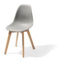 Essentials Keeve Stoel Grijs, Berkenhouten Frame en Kunststof Zitting, 47x53x83cm (LxBxH), 505F01SG