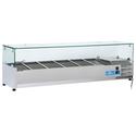 Gekoelde Opzetvitrine | 5X Gn 1/3 + 1X Gn 1/2 | Glazen top | Mastro 9964CV